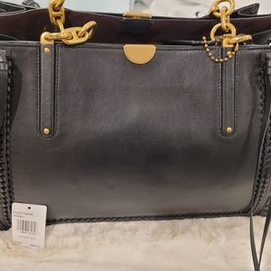 Coach Dreamer 37277 NWT Black Whipstitch Leather